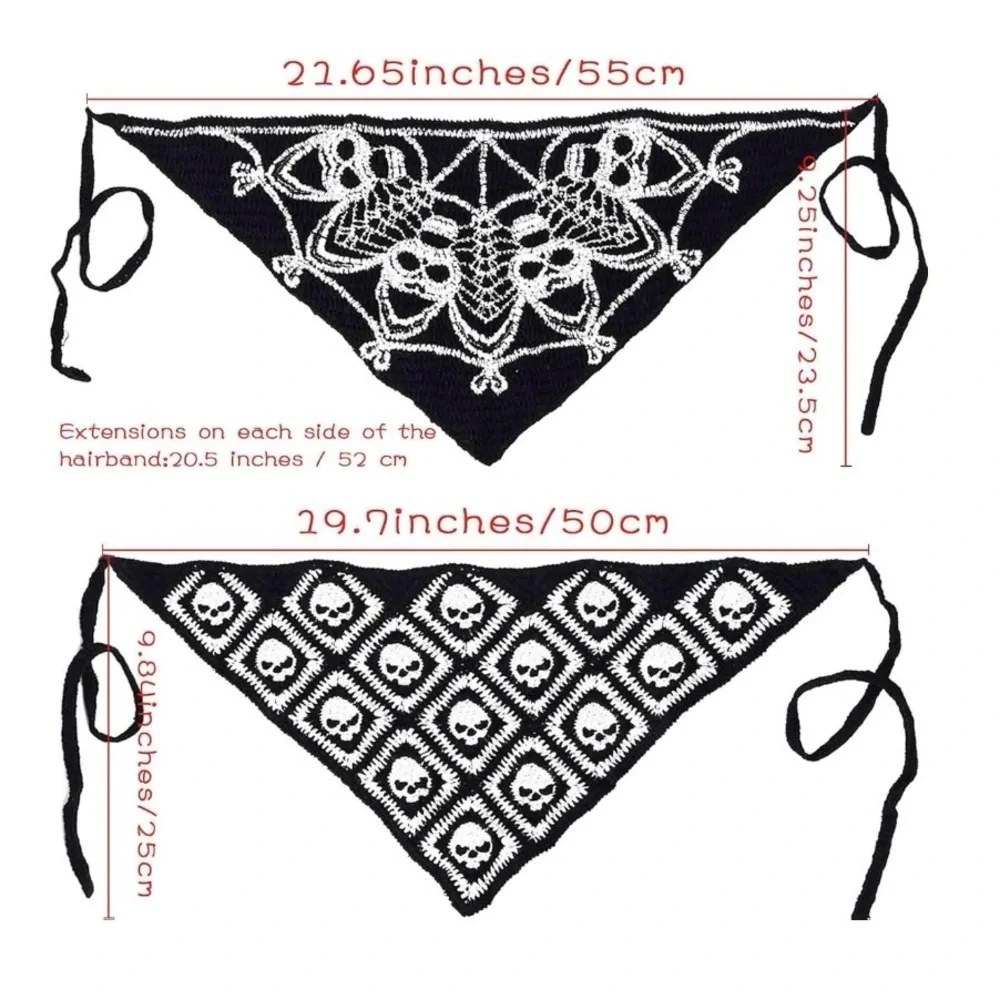 Black and White Skull Bandana